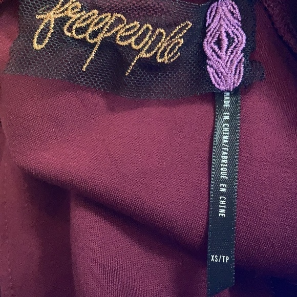 Free People Skyscraper Bodycon Dress Burgundy Size XS - Picture 8 of 10